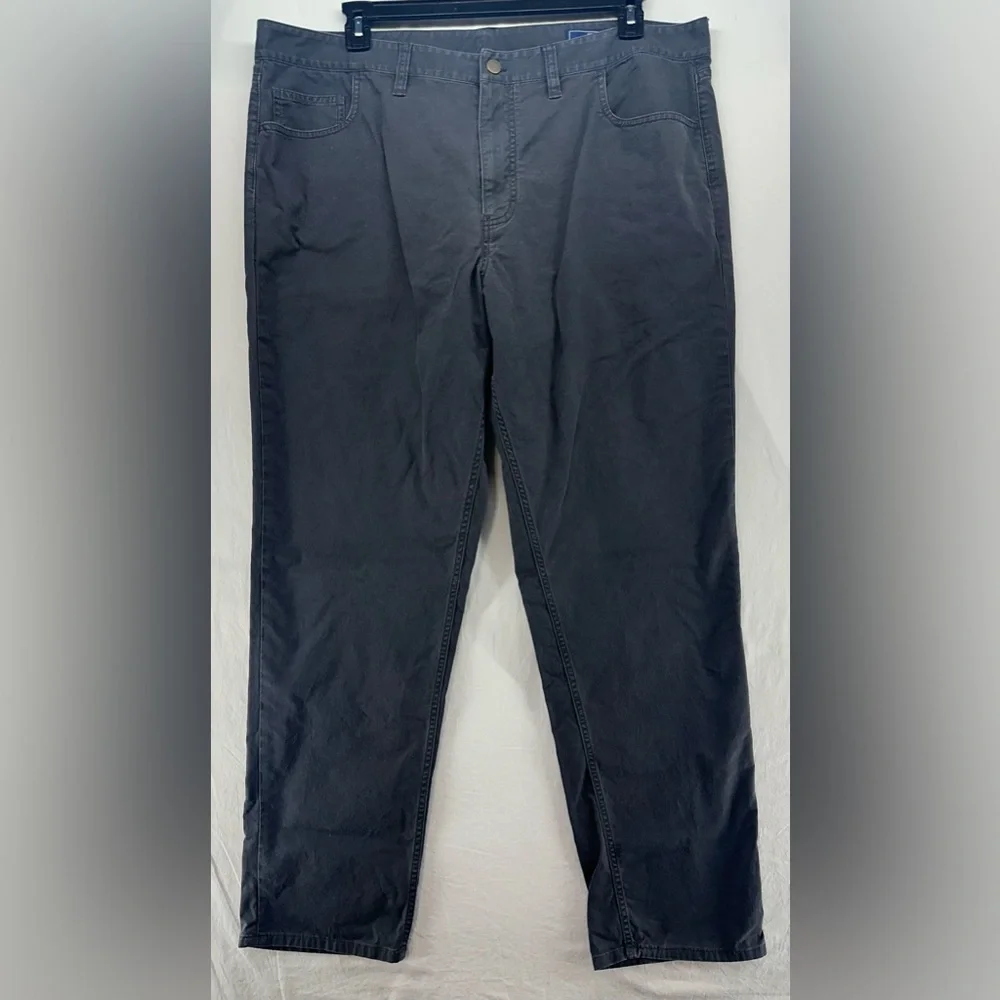 Vineyard Vines Mens 5 Pocket Canvas Pants Slim Fit Straight Leg Gray Size 40